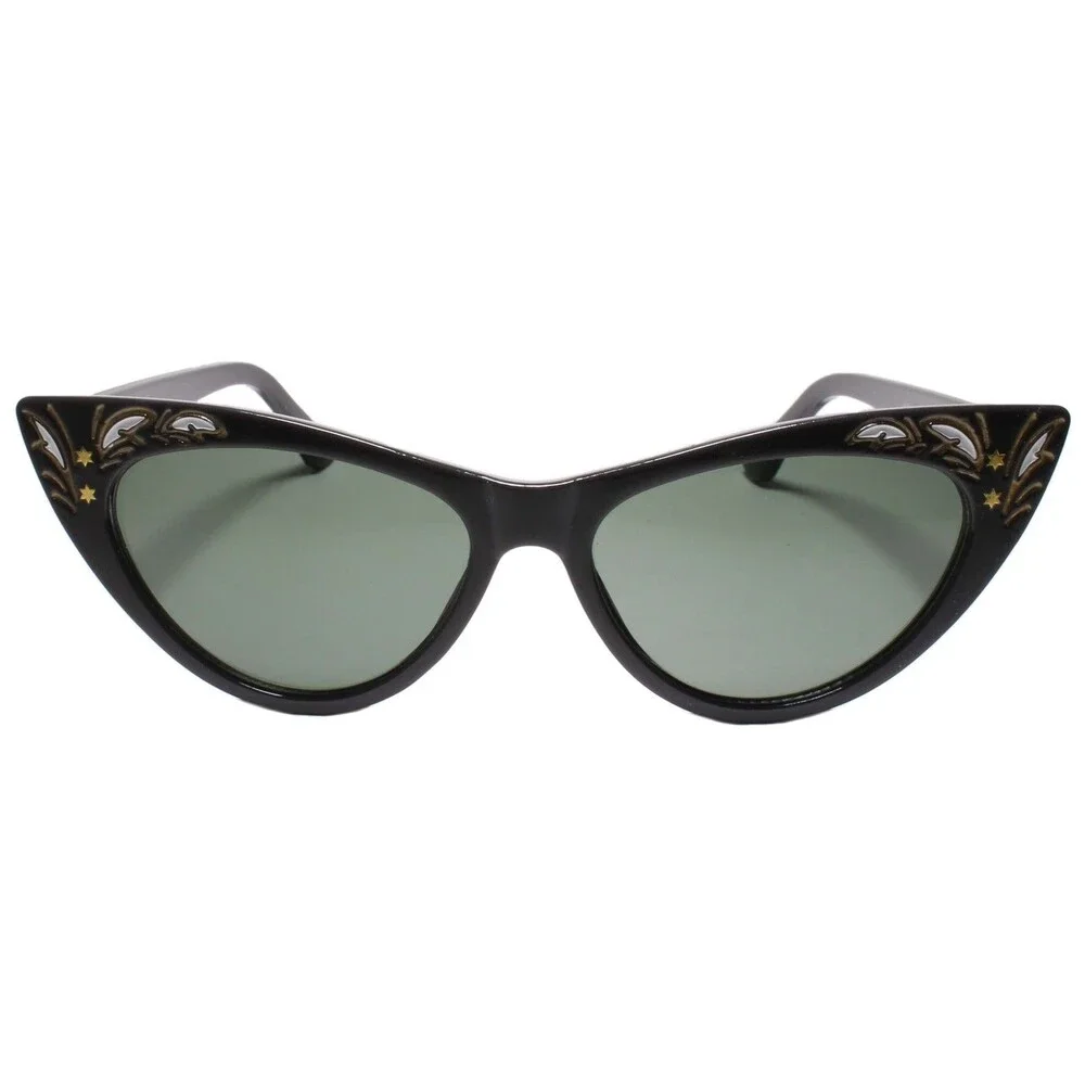 Classy Elegant Exotic Retro Fashion Cat Eye Sexy Sunglasses Pointy Black Frame
